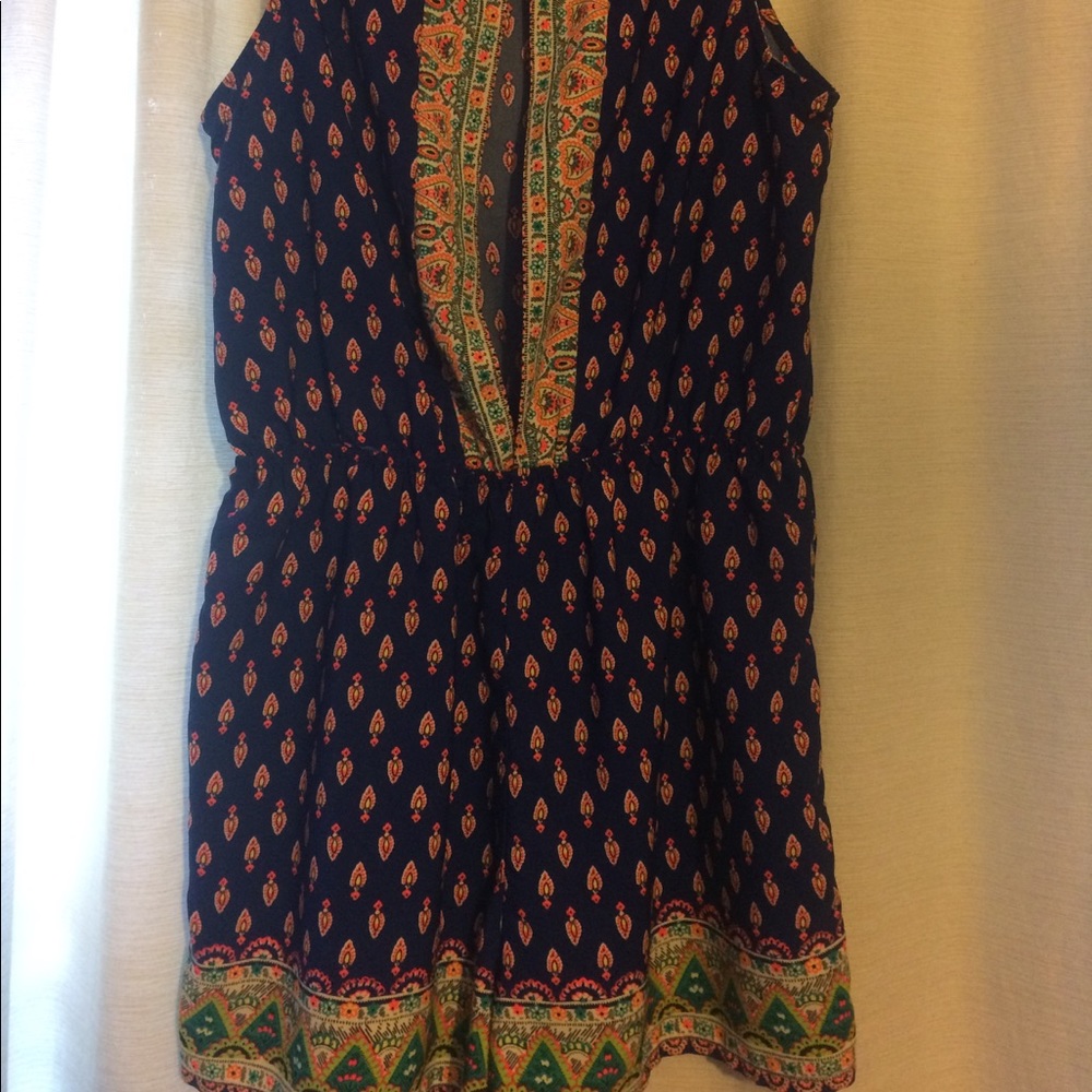 Colorful slit back romper